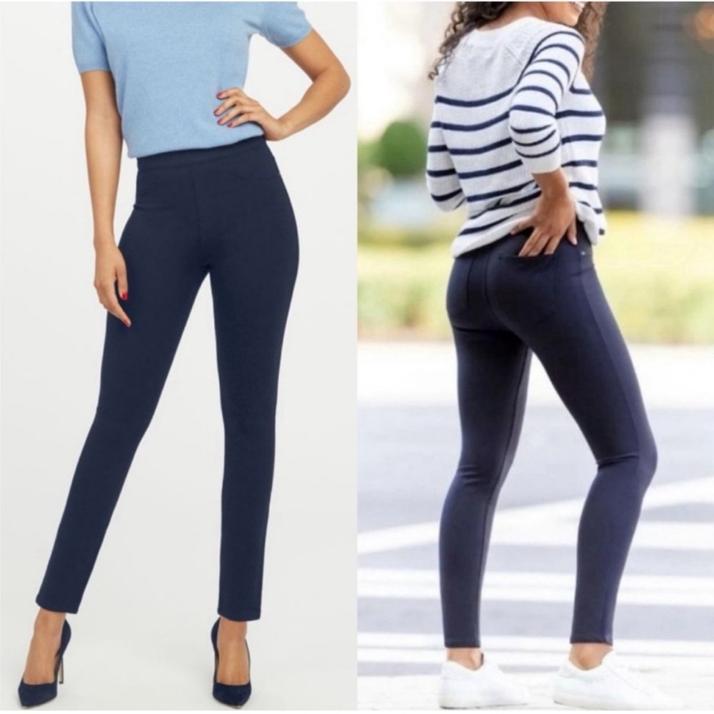 SPANX The Perfect Pants Ponte Ankle 4-Pocket Navy Plus Size 1X